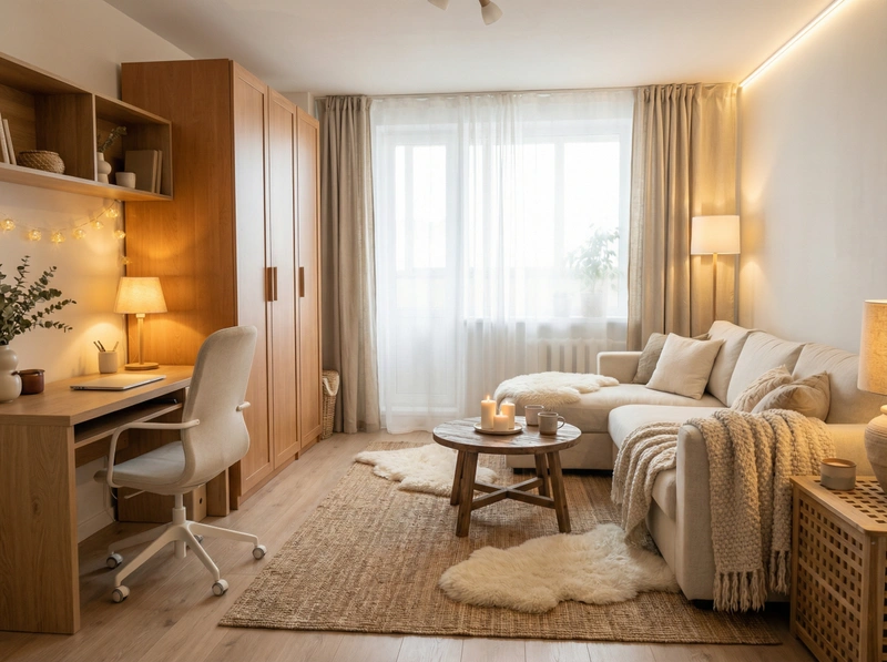 Дизайн интерьера в стиле Хюгге — Гостиная от нейросети RoomGPT