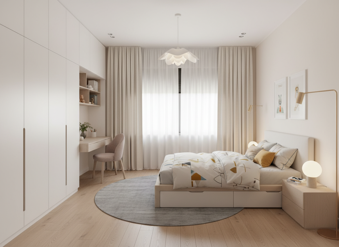 Дизайн детской в стиле Минимализм — фото интерьера от нейросети RoomGPT