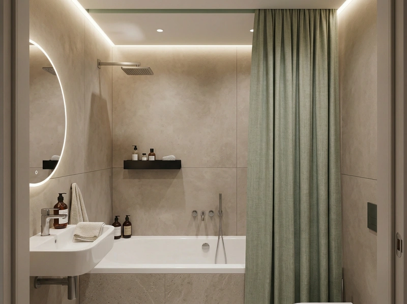 Дизайн ванной в стиле Минимализм — фото интерьера от нейросети RoomGPT