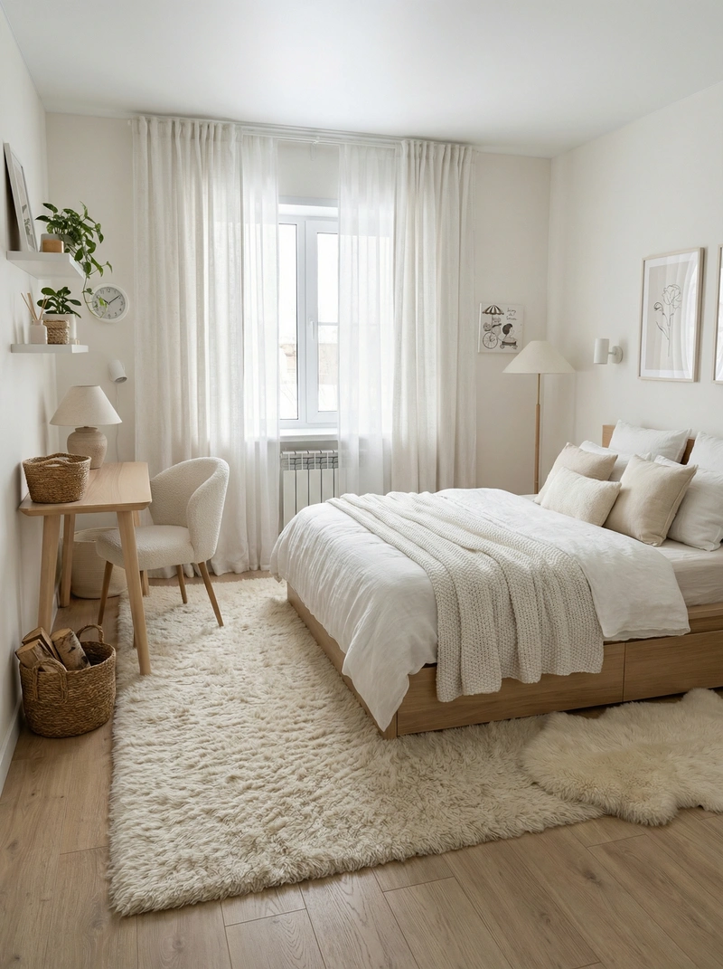 Дизайн интерьера в стиле Хюгге — Спальня от нейросети RoomGPT