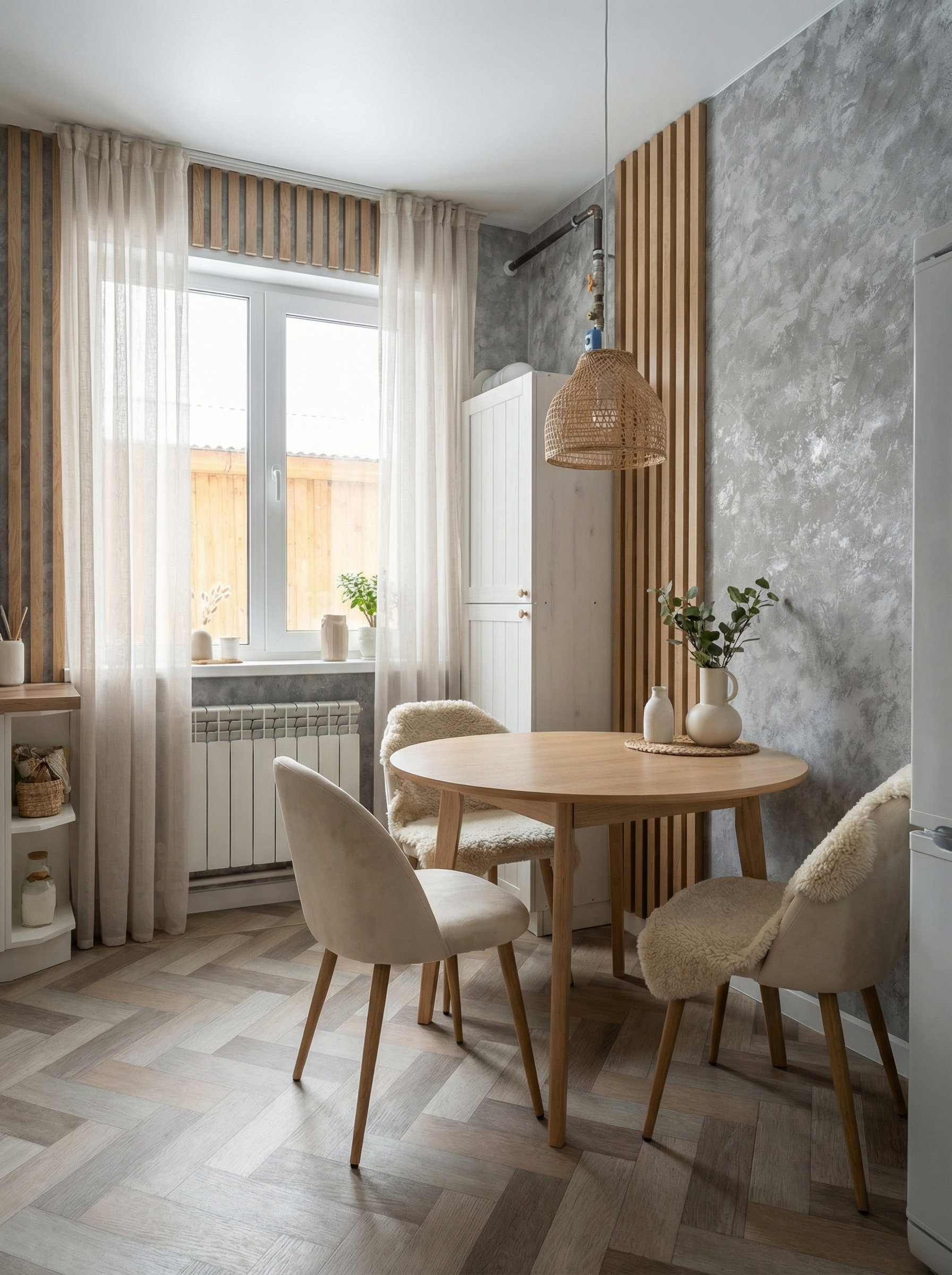 Дизайн кухни в стиле Хюгге — фото интерьера от нейросети RoomGPT