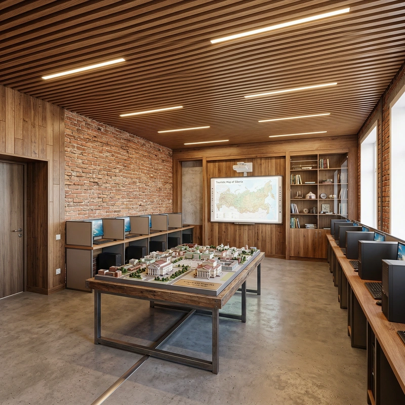 Дизайн интерьера в стиле Лофт — Кабинет от нейросети RoomGPT