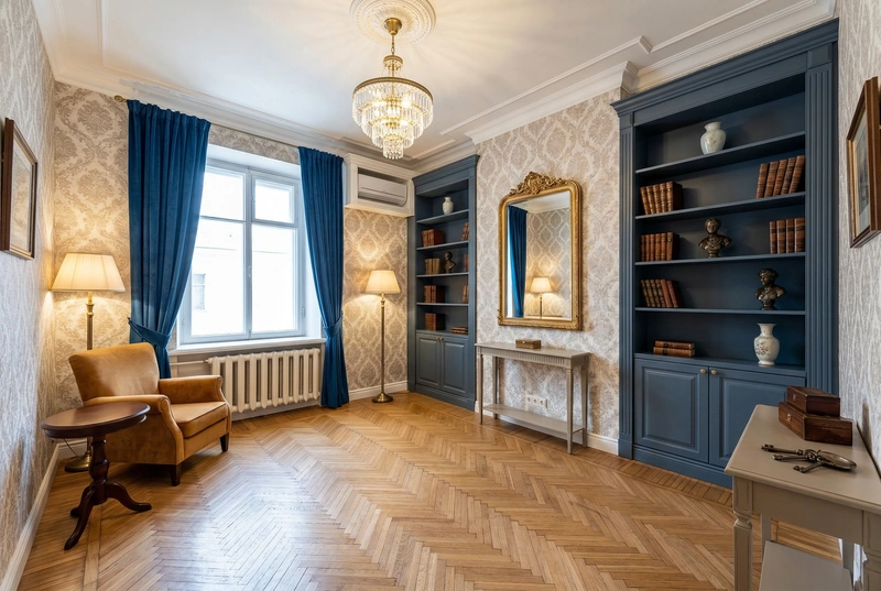 Дизайн интерьера в стиле Классика — Гостиная от нейросети RoomGPT