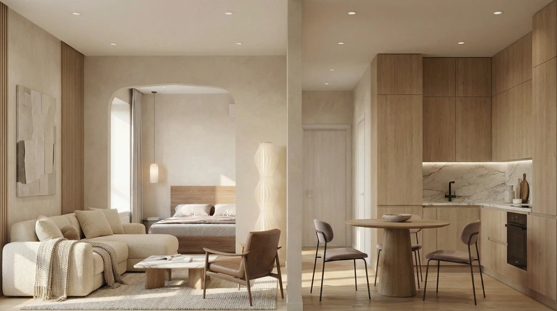 Дизайн интерьера в стиле Сканди — Гостиная от нейросети RoomGPT