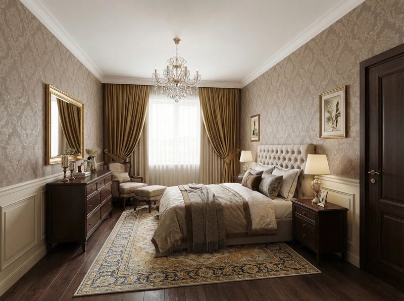Дизайн интерьера в стиле Классика — Спальня от нейросети RoomGPT