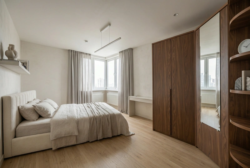 Дизайн спальни в стиле Минимализм — фото интерьера от нейросети RoomGPT