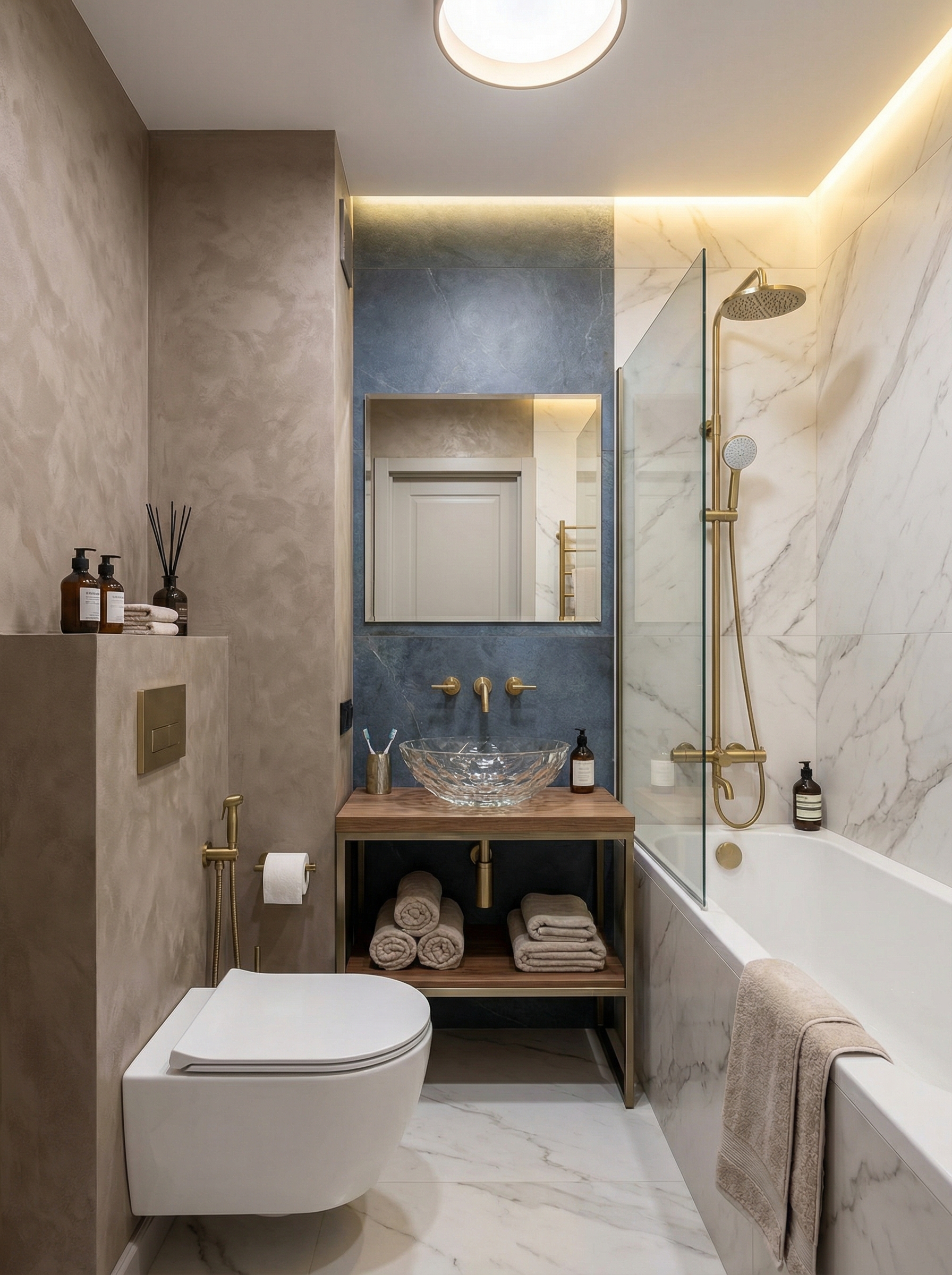 Дизайн ванной в стиле Эклектика — фото интерьера от нейросети RoomGPT