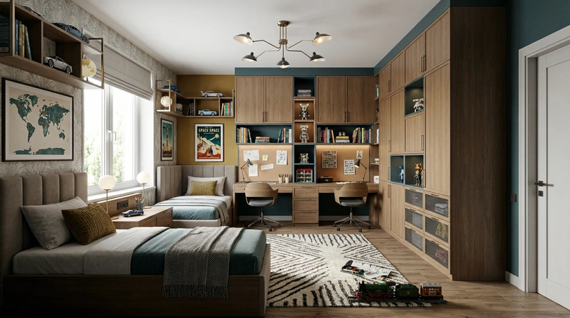 Дизайн детской в стиле Эклектика — фото интерьера от нейросети RoomGPT