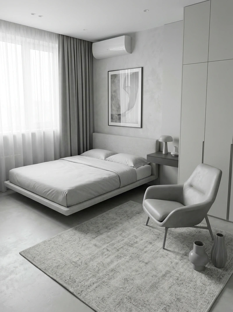 Дизайн интерьера в стиле Минимализм — Спальня от нейросети RoomGPT