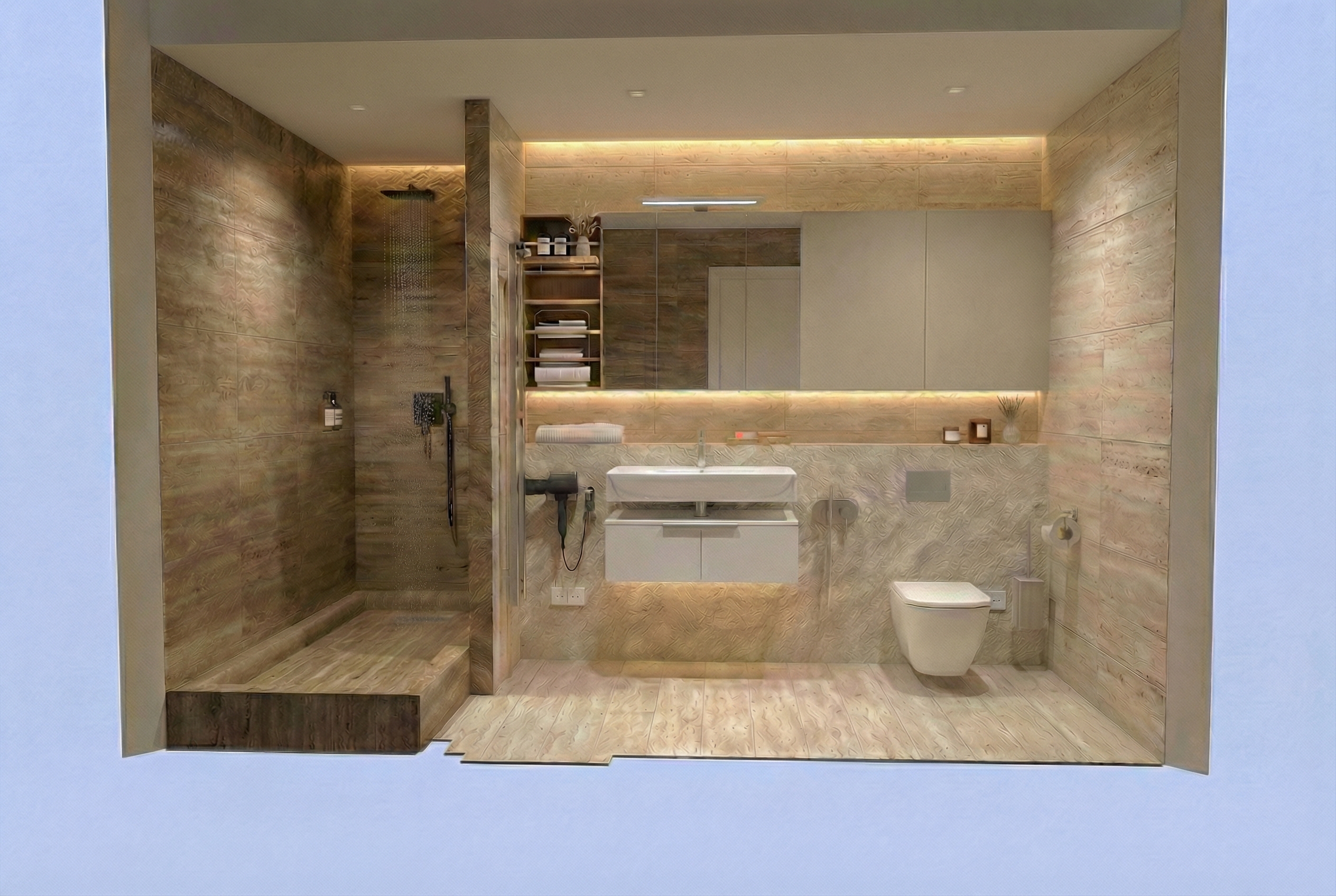 Дизайн ванной в стиле Минимализм — фото интерьера от нейросети RoomGPT