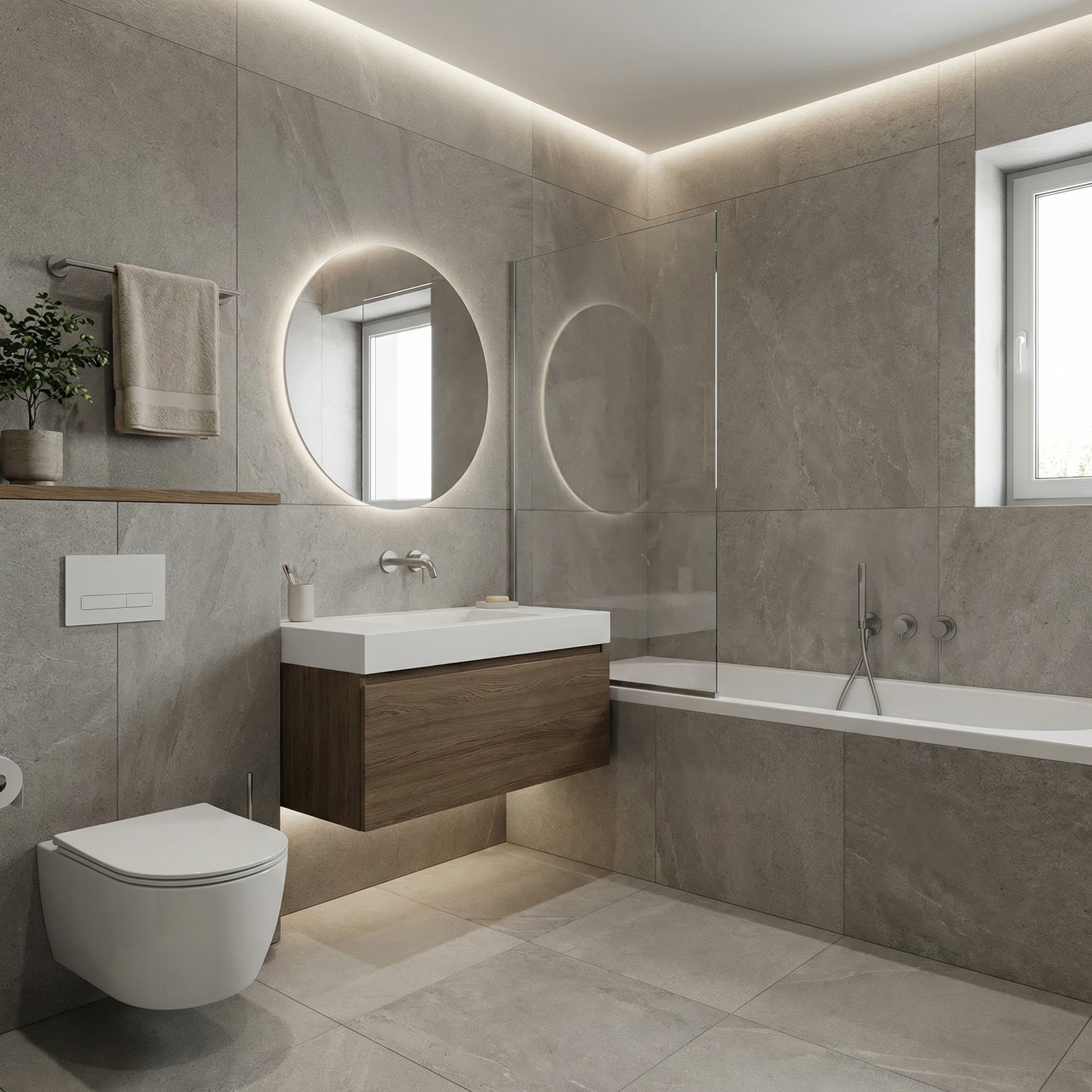 Дизайн ванной в стиле Минимализм — фото интерьера от нейросети RoomGPT