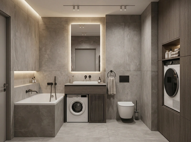 Дизайн ванной в стиле Минимализм — фото интерьера от нейросети RoomGPT