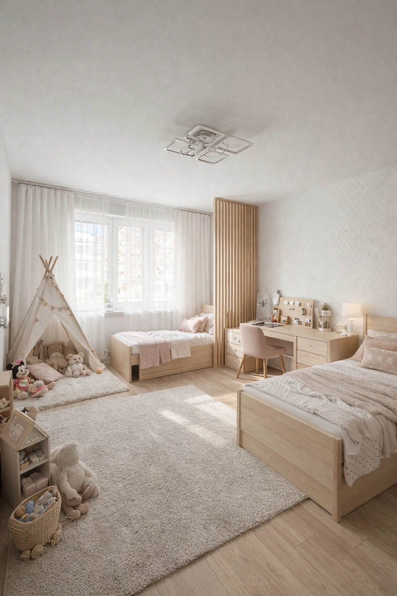 Дизайн детской в стиле Хюгге — фото интерьера от нейросети RoomGPT