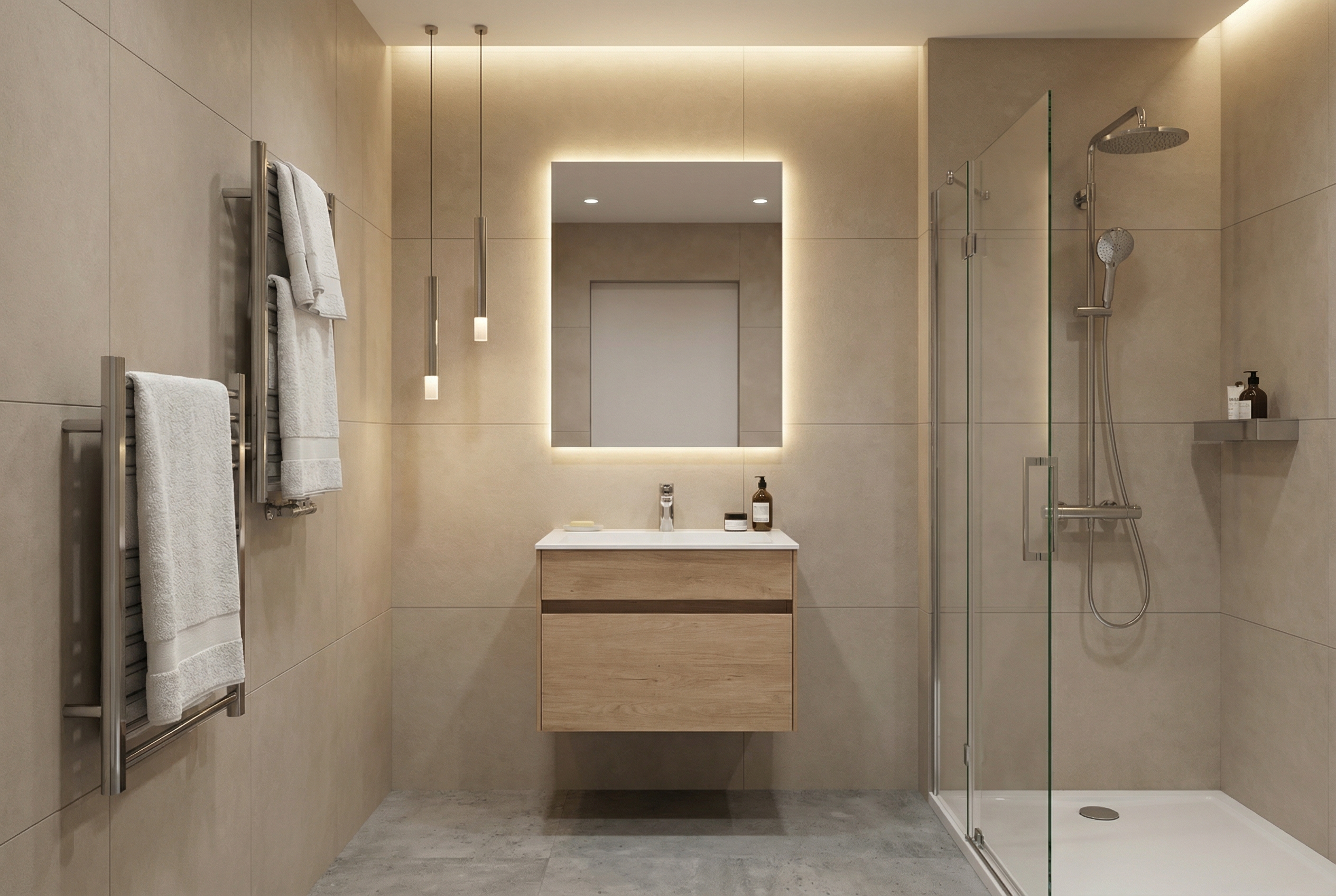 Дизайн ванной в стиле Минимализм — фото интерьера от нейросети RoomGPT