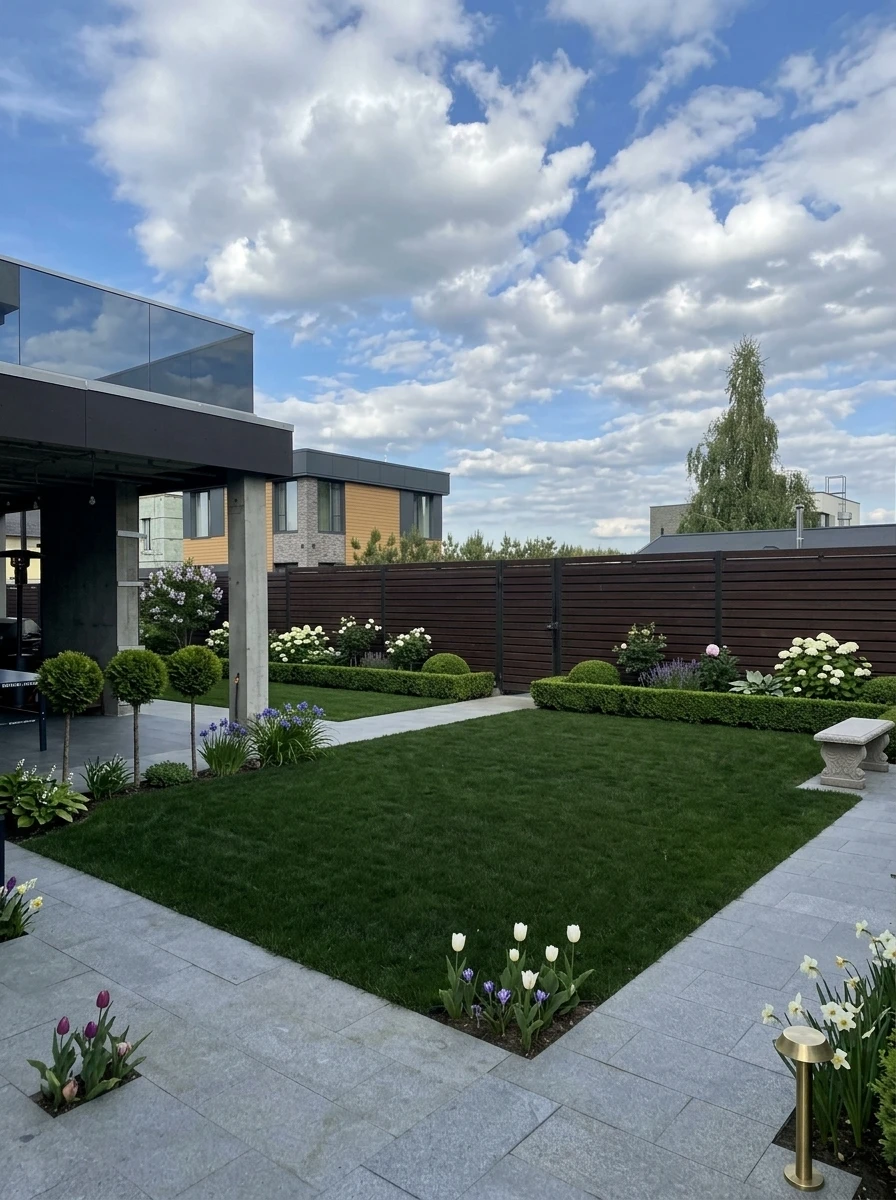 Дизайн участка в стиле Классика — фото участка от нейросети RoomGPT