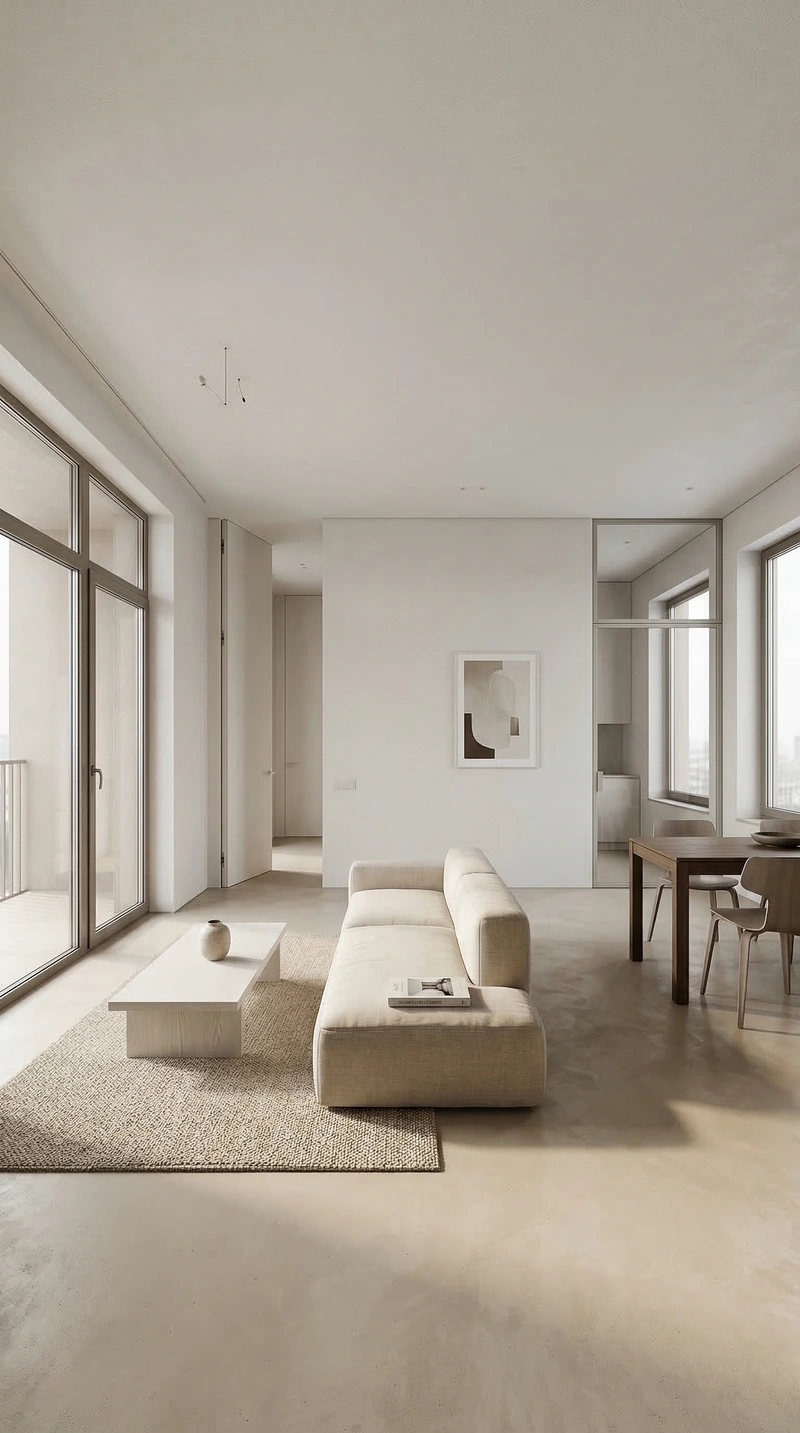 Дизайн интерьера в стиле Минимализм — Гостиная от нейросети RoomGPT