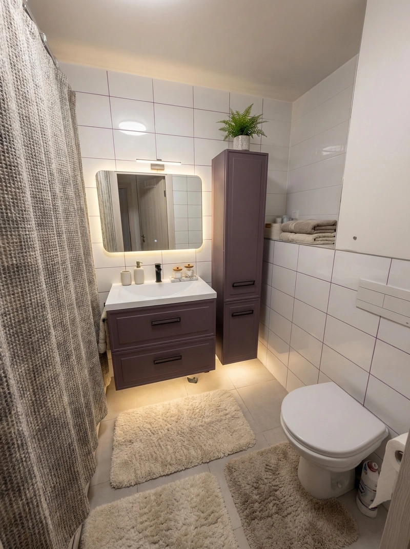 Дизайн ванной в стиле Контемпорари — фото интерьера от нейросети RoomGPT