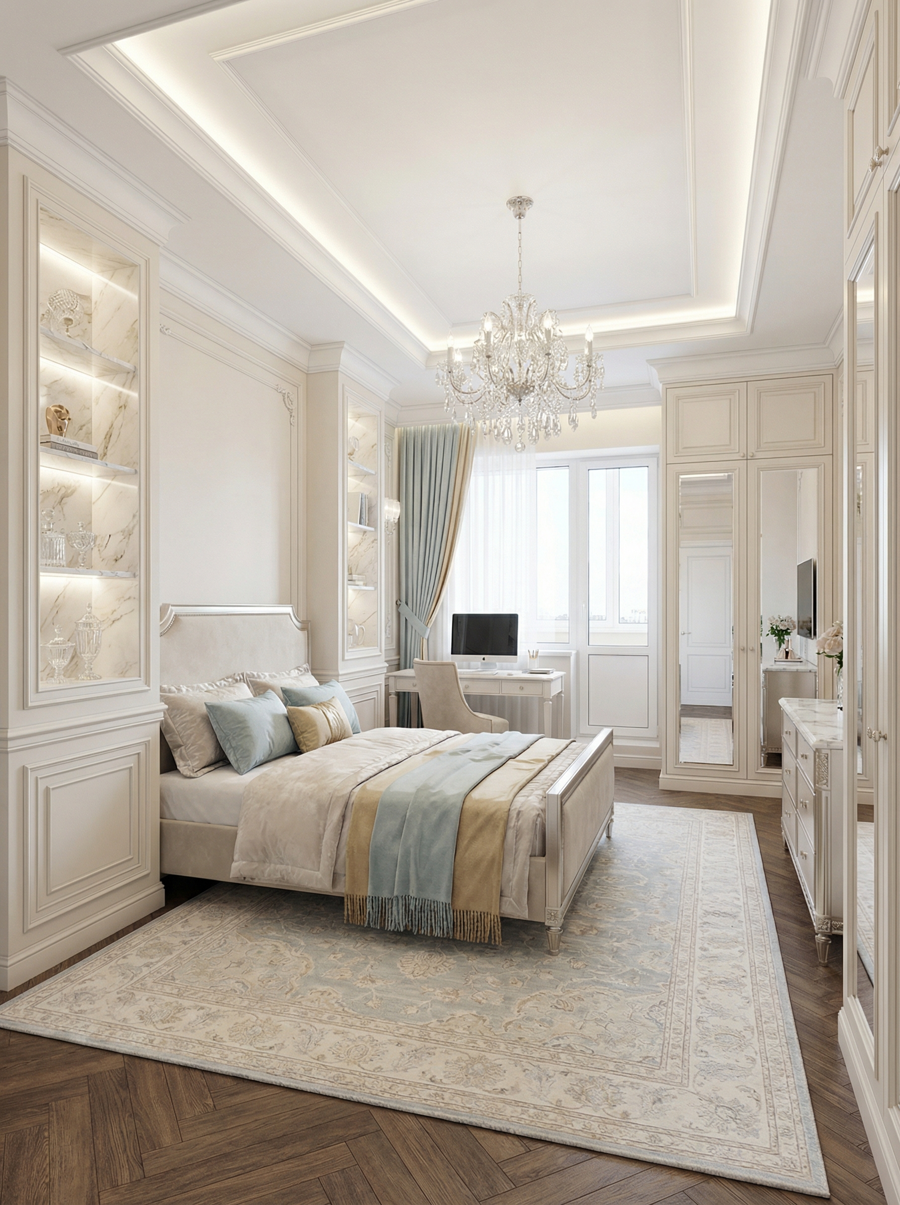 Дизайн спальни в стиле Классика — фото интерьера от нейросети RoomGPT