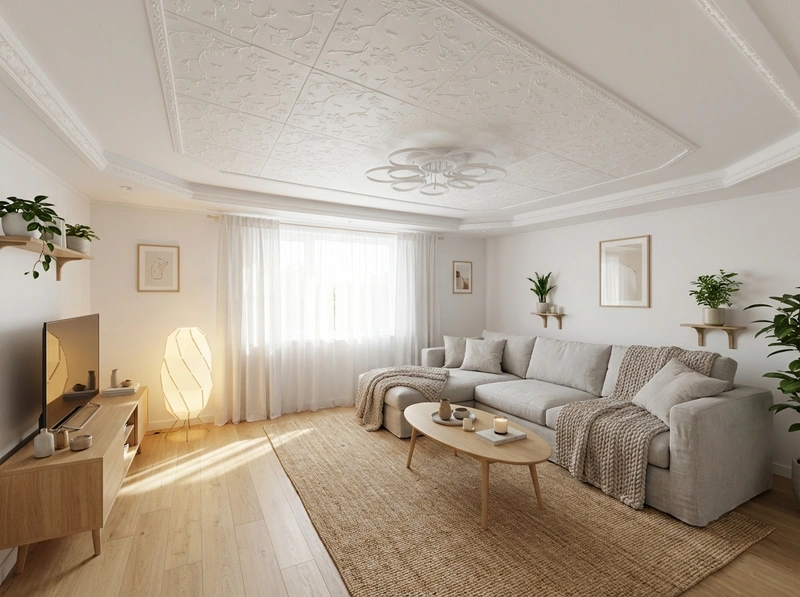 Дизайн интерьера в стиле Хюгге — Гостиная от нейросети RoomGPT