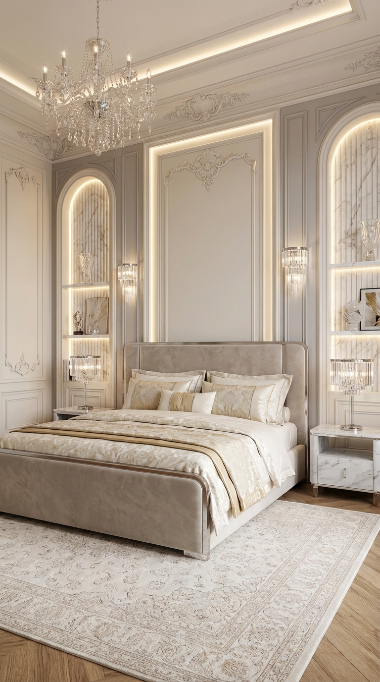 Дизайн спальни в стиле Классика — фото интерьера от нейросети RoomGPT