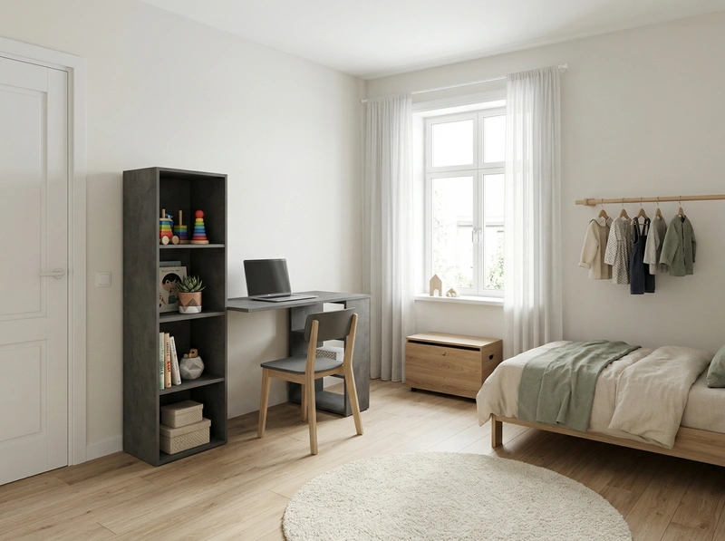 Дизайн детской в стиле Сканди — фото интерьера от нейросети RoomGPT