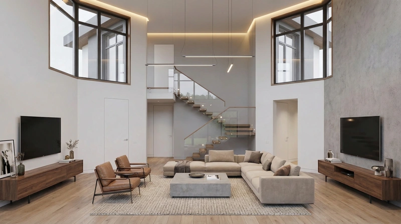 Дизайн интерьера в стиле Минимализм — Гостиная от нейросети RoomGPT