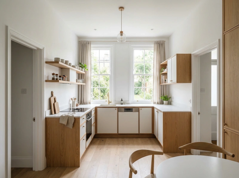 Дизайн кухни в стиле Сканди — фото интерьера от нейросети RoomGPT