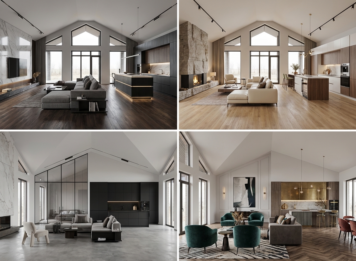 Дизайн гостиной в стиле Контемпорари — фото интерьера от нейросети RoomGPT