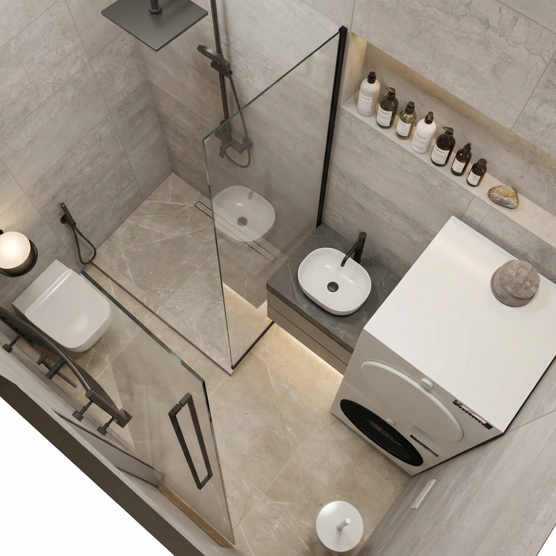 Дизайн ванной в стиле Минимализм — фото интерьера от нейросети RoomGPT