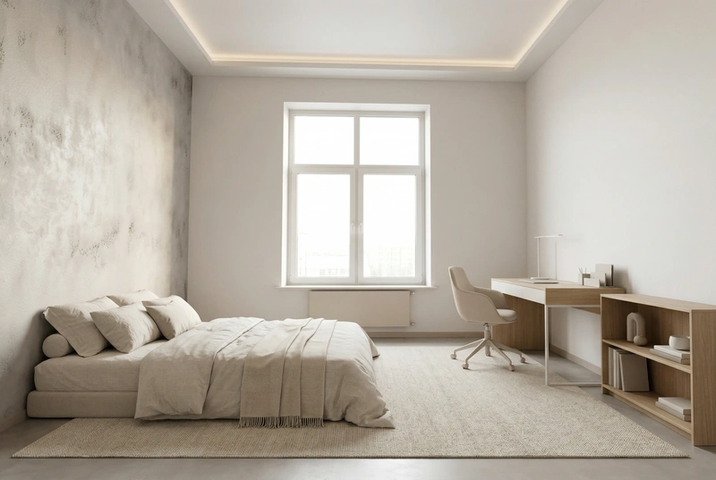 Дизайн спальни в стиле Минимализм — фото интерьера от нейросети RoomGPT