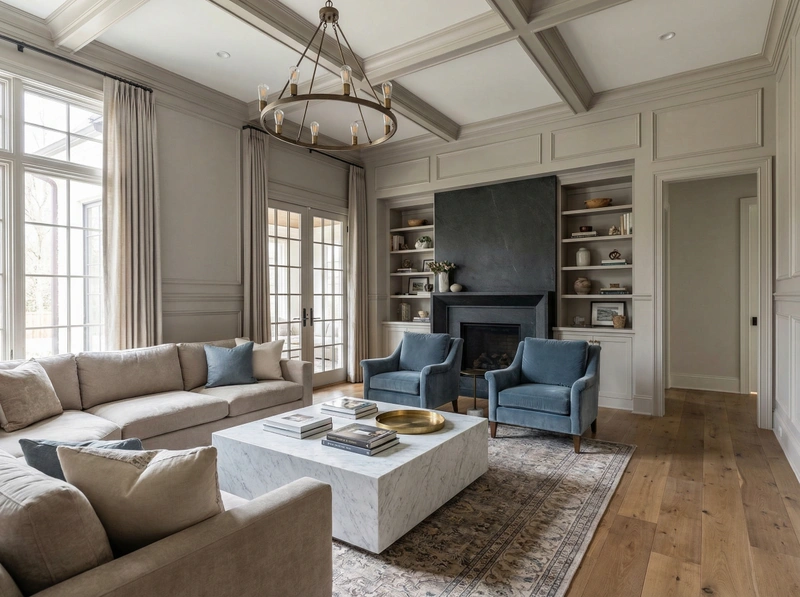 Дизайн интерьера в стиле Классика — Гостиная от нейросети RoomGPT