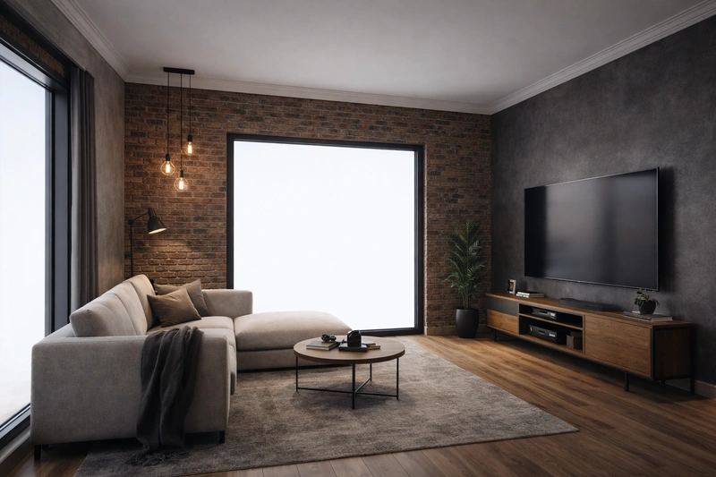 Дизайн интерьера в стиле Лофт — Гостиная от нейросети RoomGPT