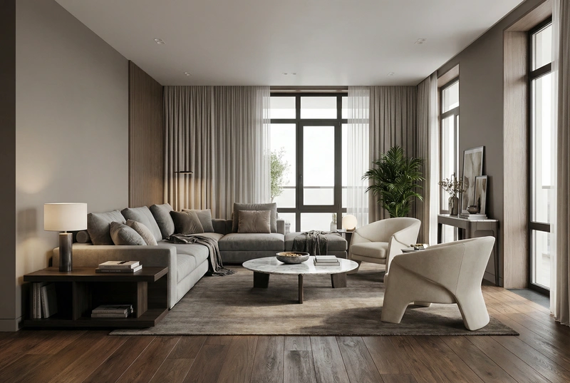 Дизайн интерьера в стиле Контемпорари — Спальня от нейросети RoomGPT