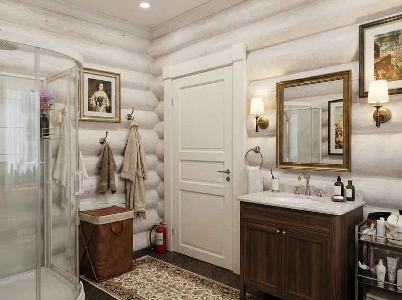 Дизайн интерьера в стиле Эклектика — Ванная от нейросети RoomGPT