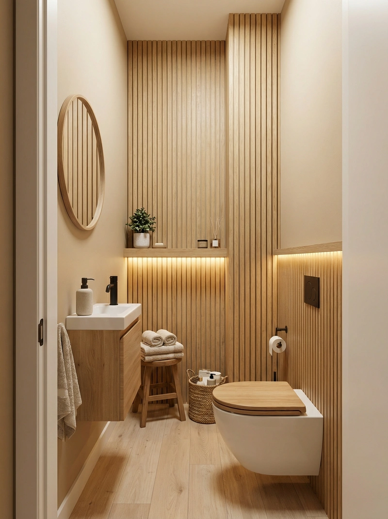 Дизайн интерьера в стиле Хюгге — Ванная от нейросети RoomGPT