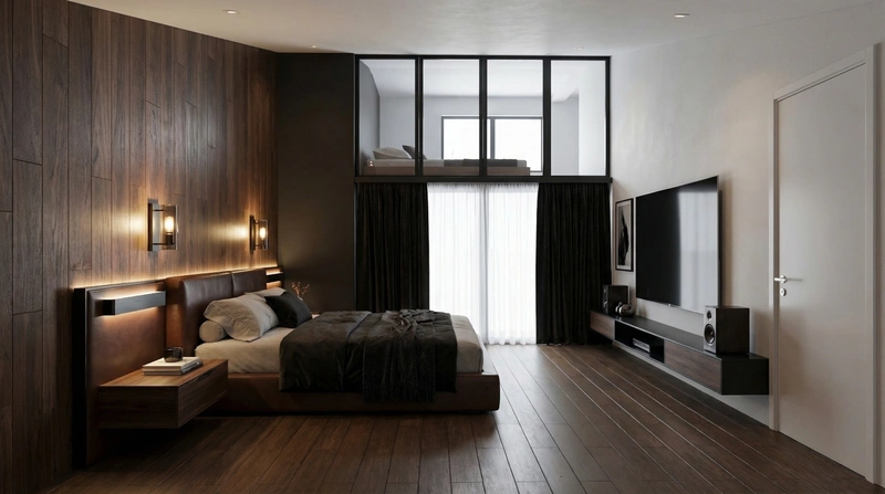 Дизайн интерьера в стиле Блэктэк — Гостиная от нейросети RoomGPT