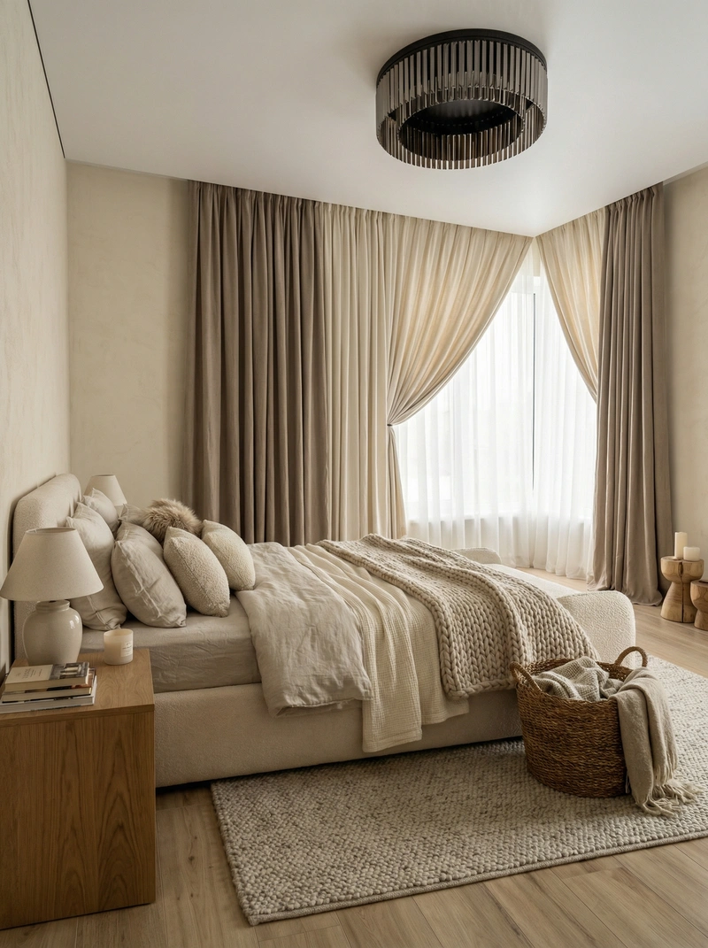 Дизайн интерьера в стиле Хюгге — Спальня от нейросети RoomGPT