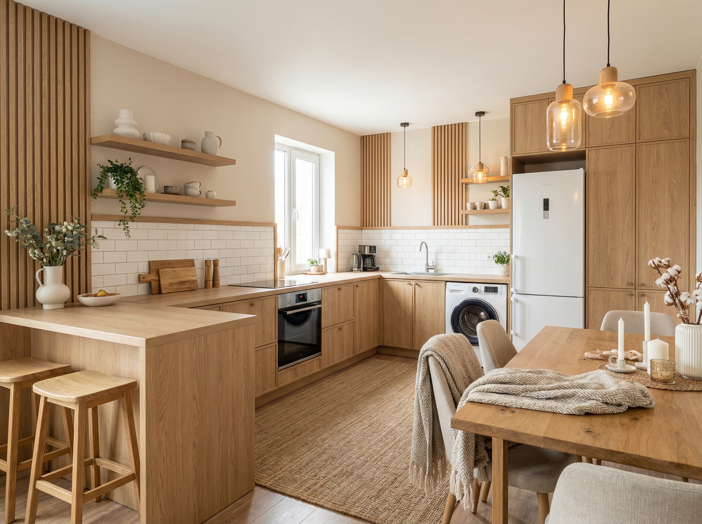 Дизайн кухни в стиле Хюгге — фото интерьера от нейросети RoomGPT