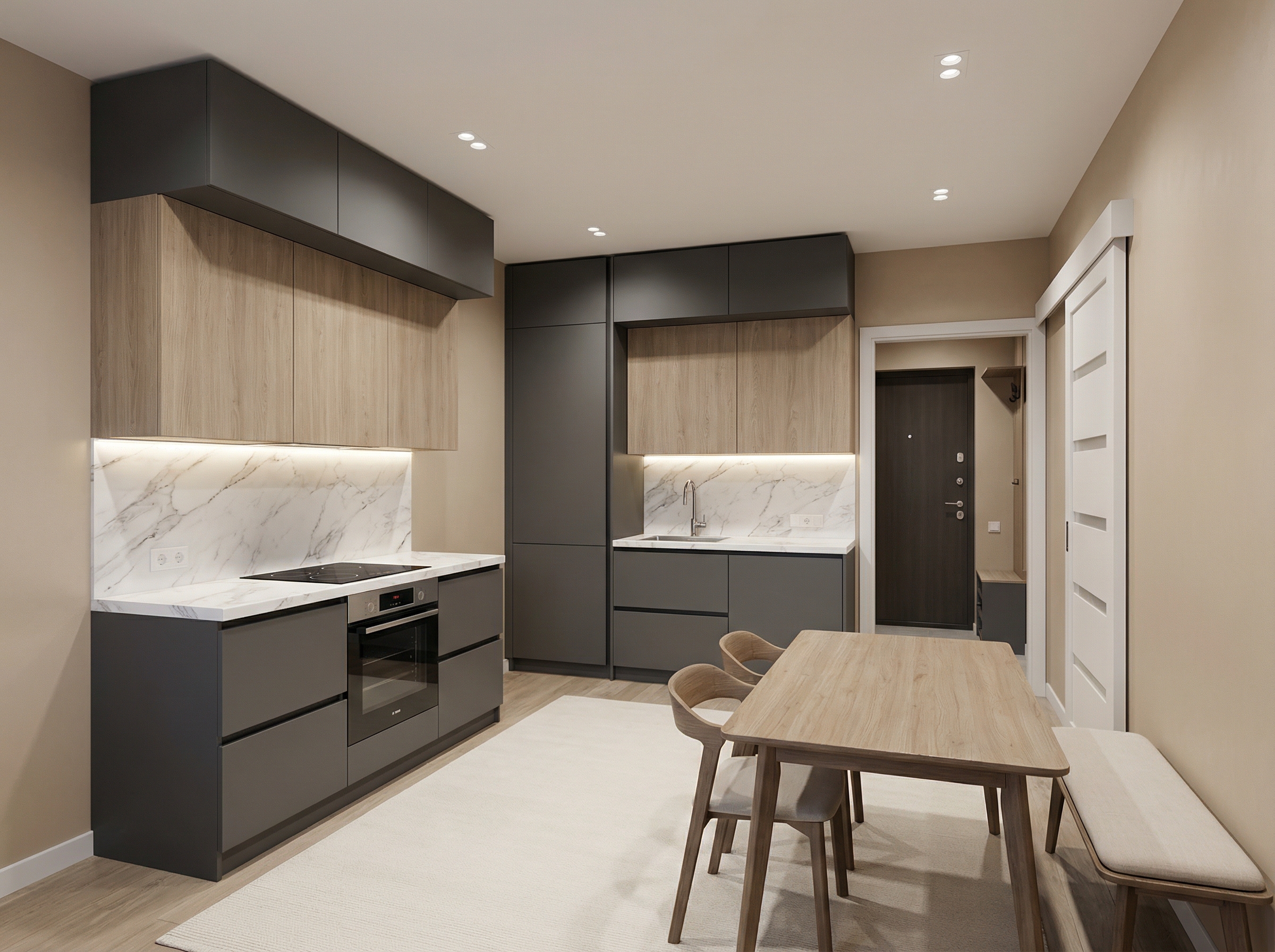 Дизайн кухни в стиле Минимализм — фото интерьера от нейросети RoomGPT