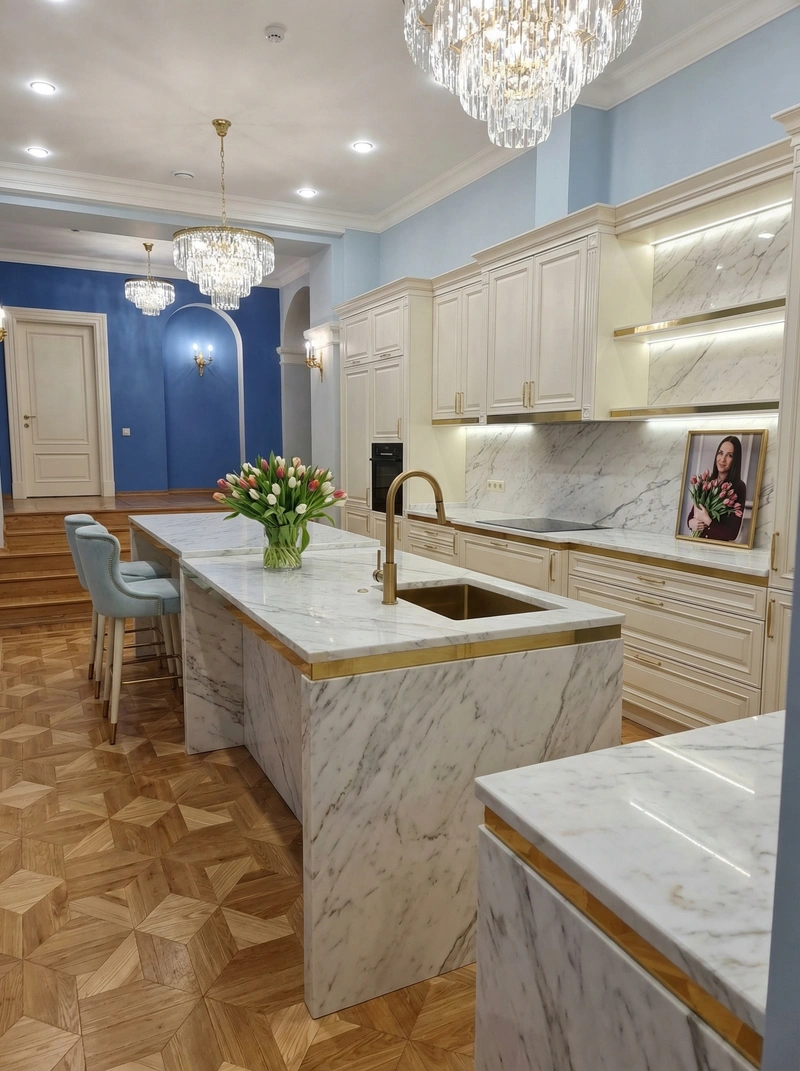 Дизайн интерьера в стиле Неоклассика — Кухня от нейросети RoomGPT