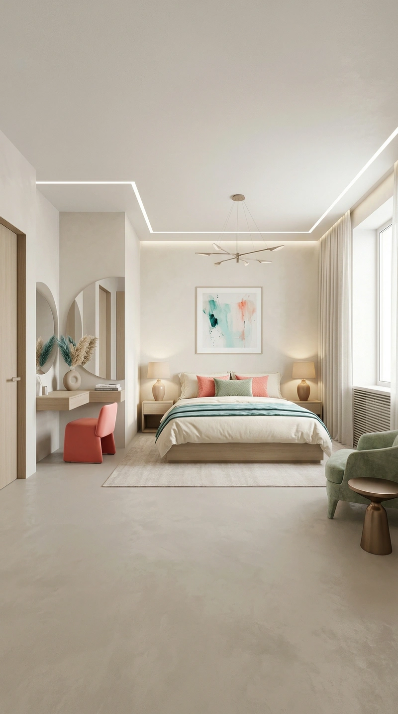 Дизайн спальни в стиле Минимализм — фото интерьера от нейросети RoomGPT