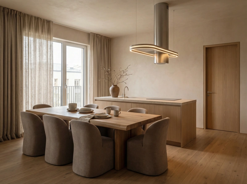 Дизайн кухни в стиле Japandi — фото интерьера от нейросети RoomGPT