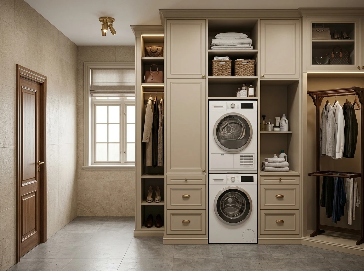 Дизайн интерьера в стиле Классика — Гардеробная от нейросети RoomGPT