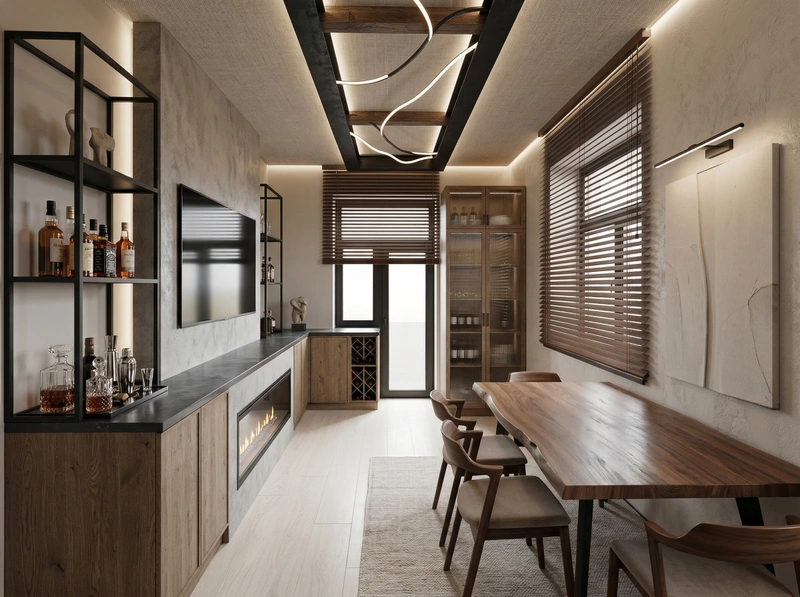 Дизайн гостиной в стиле Лофт — фото интерьера от нейросети RoomGPT