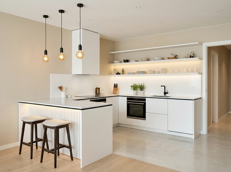 Дизайн кухни в стиле Минимализм — фото интерьера от нейросети RoomGPT