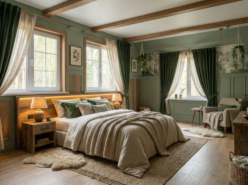 Дизайн интерьера в стиле Хюгге — Спальня от нейросети RoomGPT