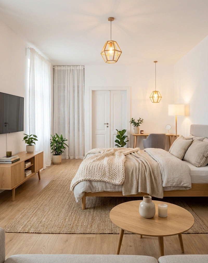 Дизайн интерьера в стиле Хюгге — Гостиная от нейросети RoomGPT