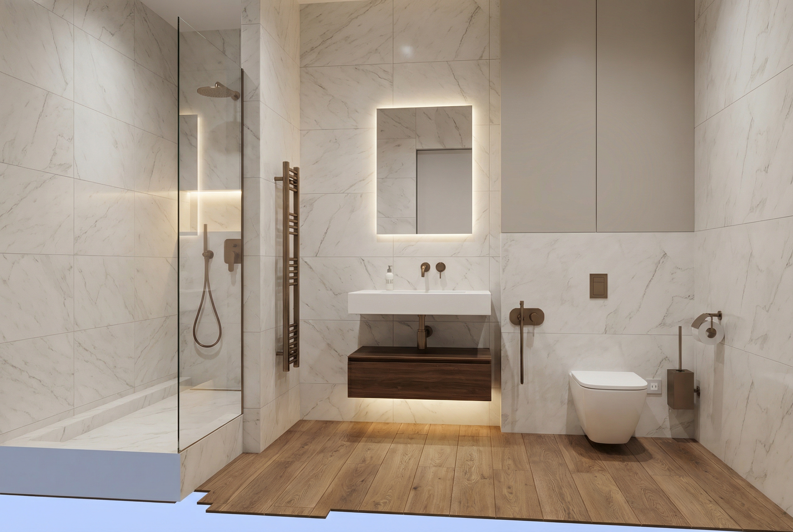 Дизайн ванной в стиле Минимализм — фото интерьера от нейросети RoomGPT