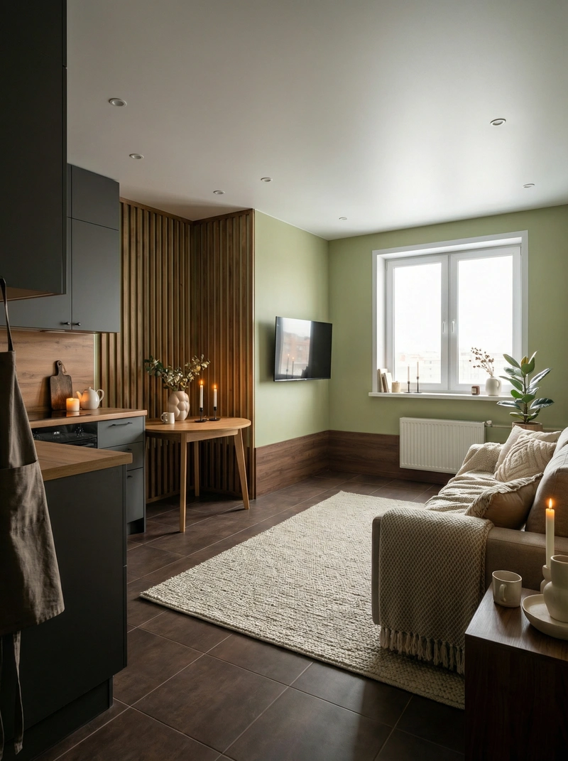 Дизайн интерьера в стиле Хюгге — Гостиная от нейросети RoomGPT