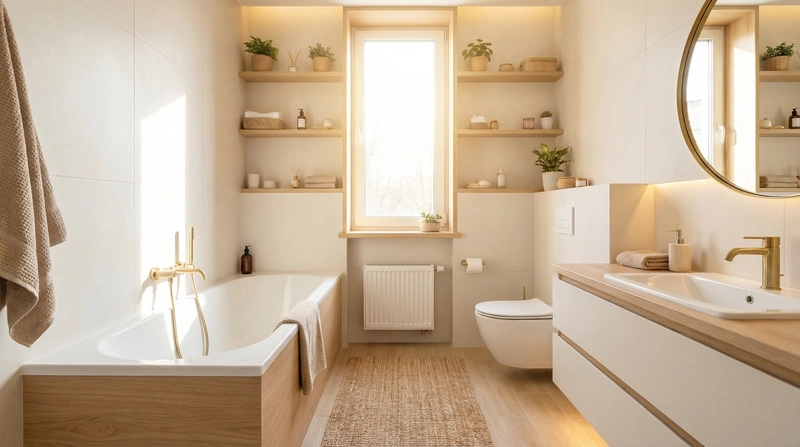 Дизайн ванной в стиле Эклектика — фото интерьера от нейросети RoomGPT